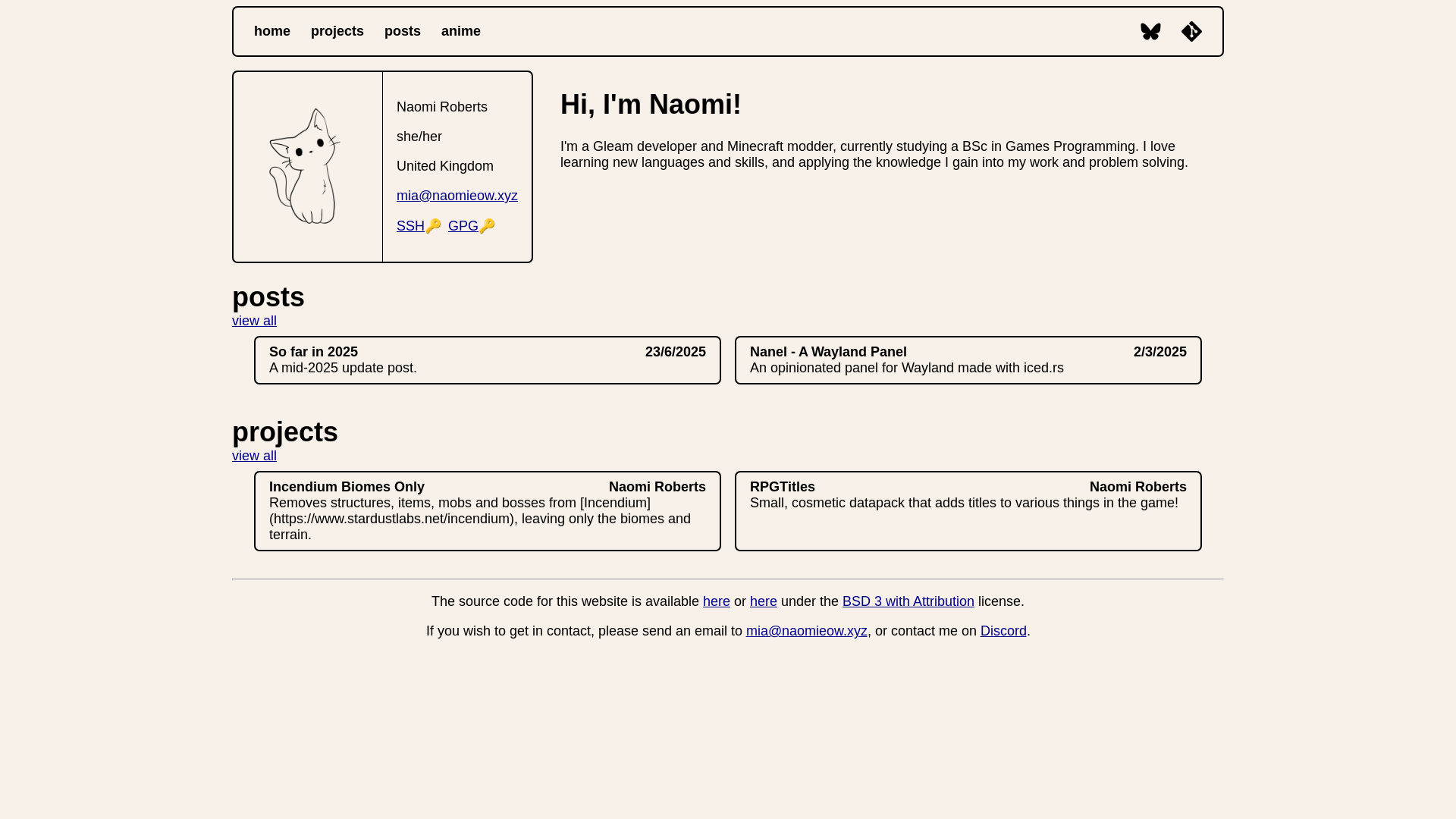 website screenshot of https://naomieow-site.pages.dev/