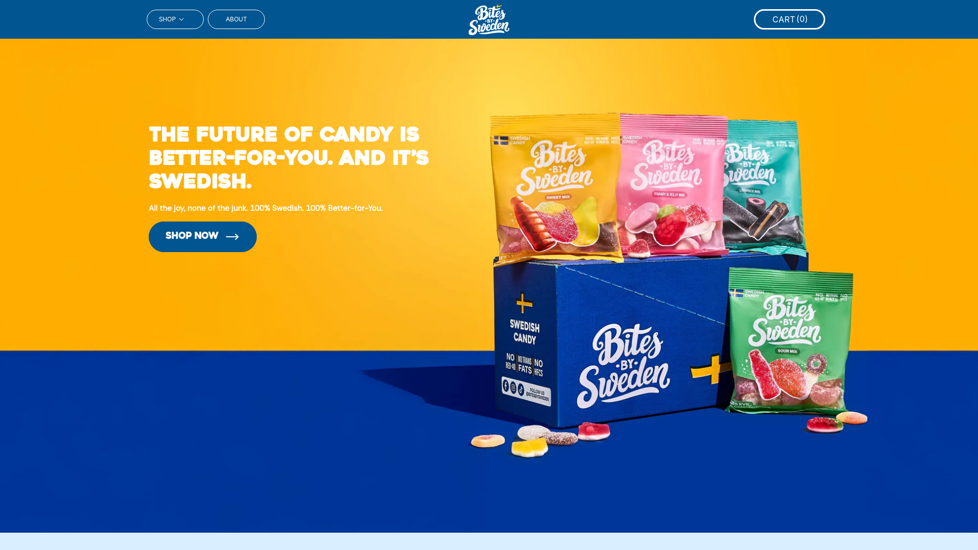 website screenshot of https://getbitesbysweden.com/