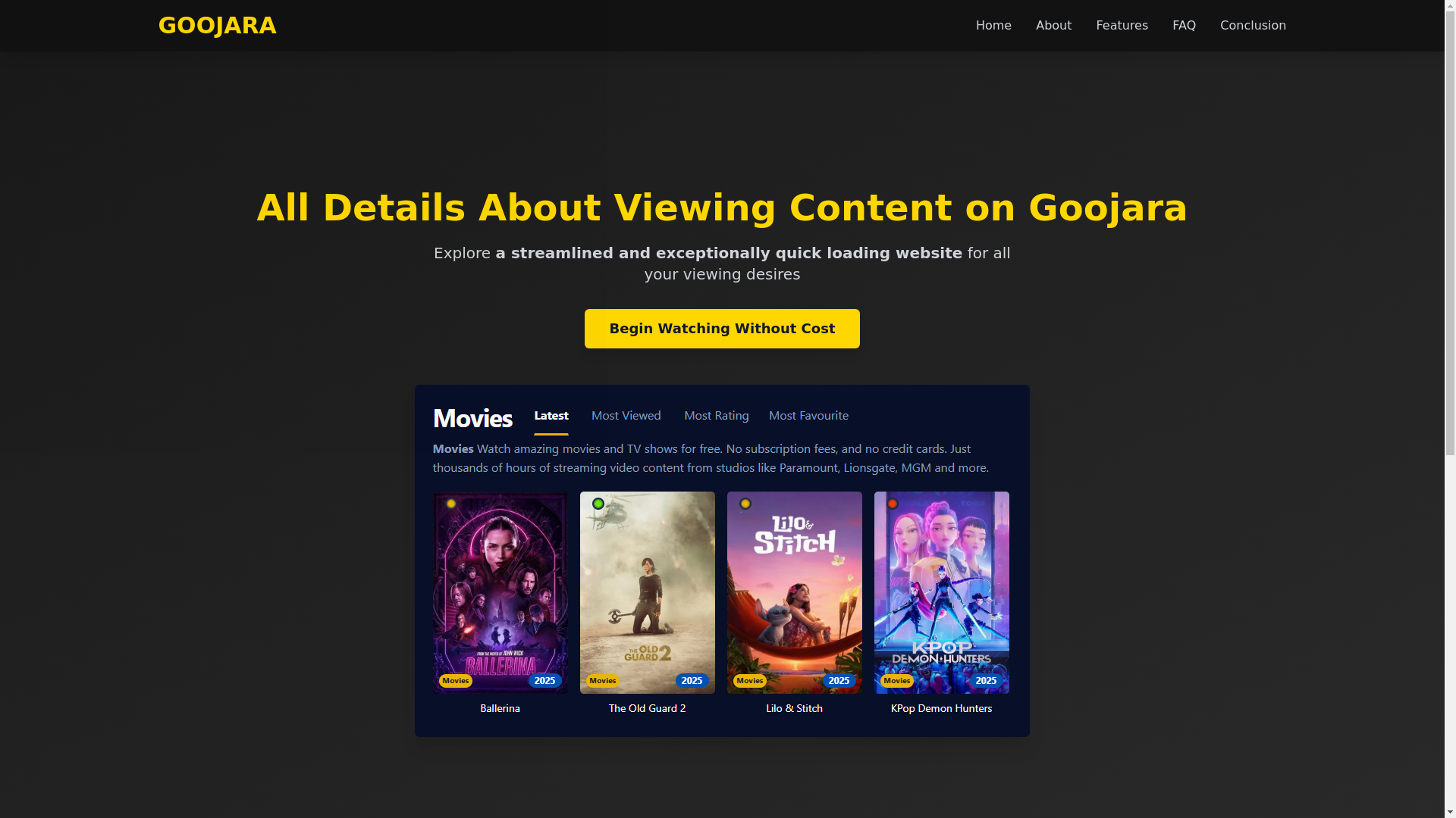 website screenshot of https://goojara-tsf7.pages.dev/