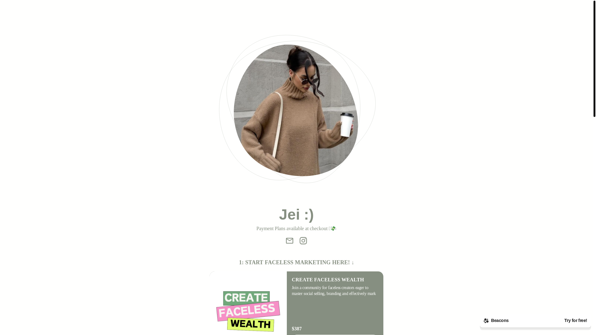 website screenshot of https://createwealthwithjei.com/