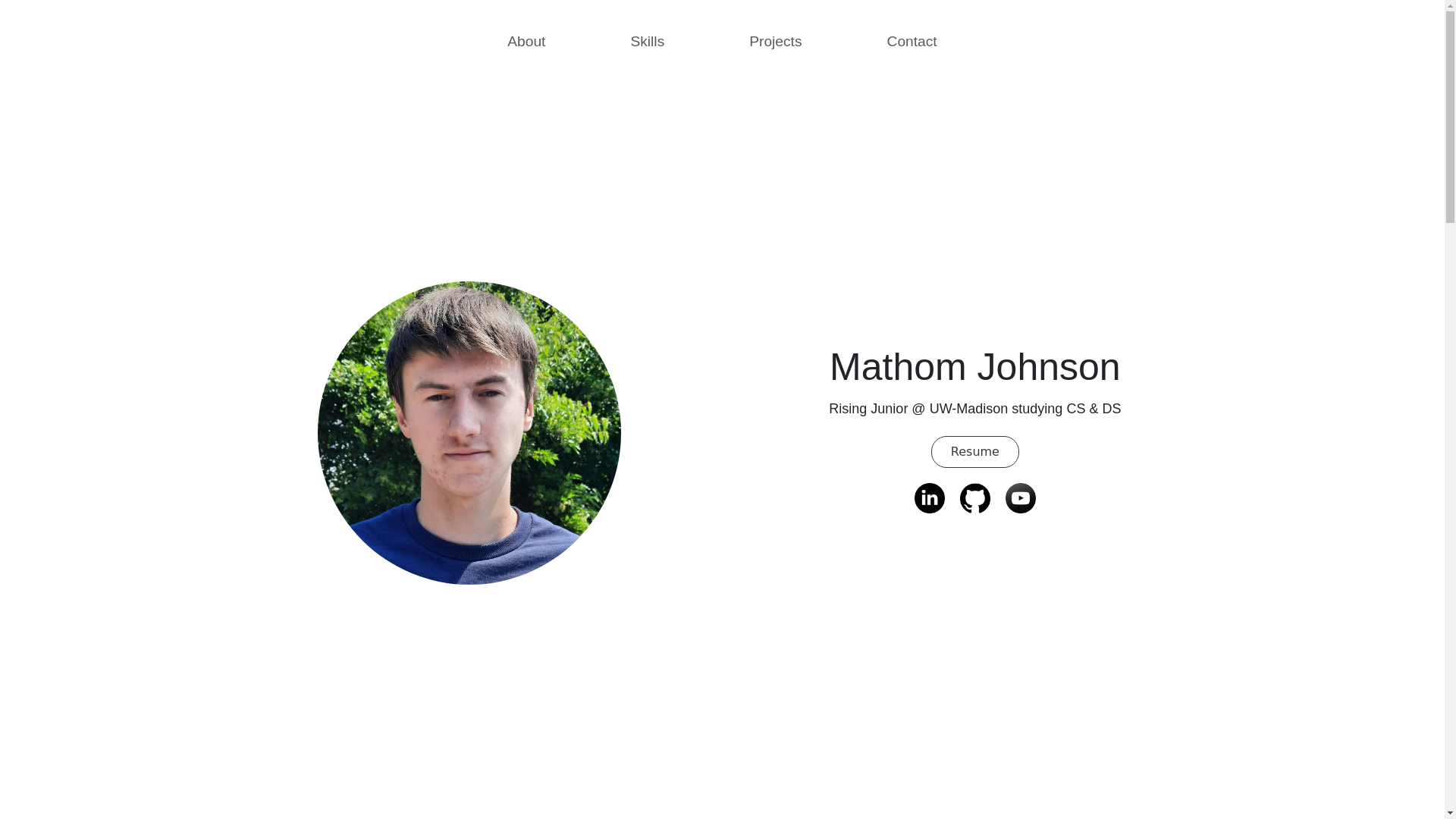 website screenshot of https://mathomjohnson.codes/