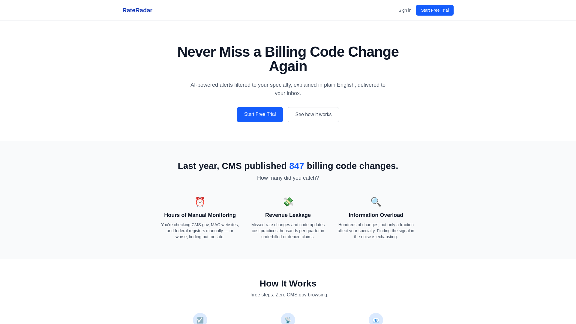 website screenshot of https://therateradar.com/