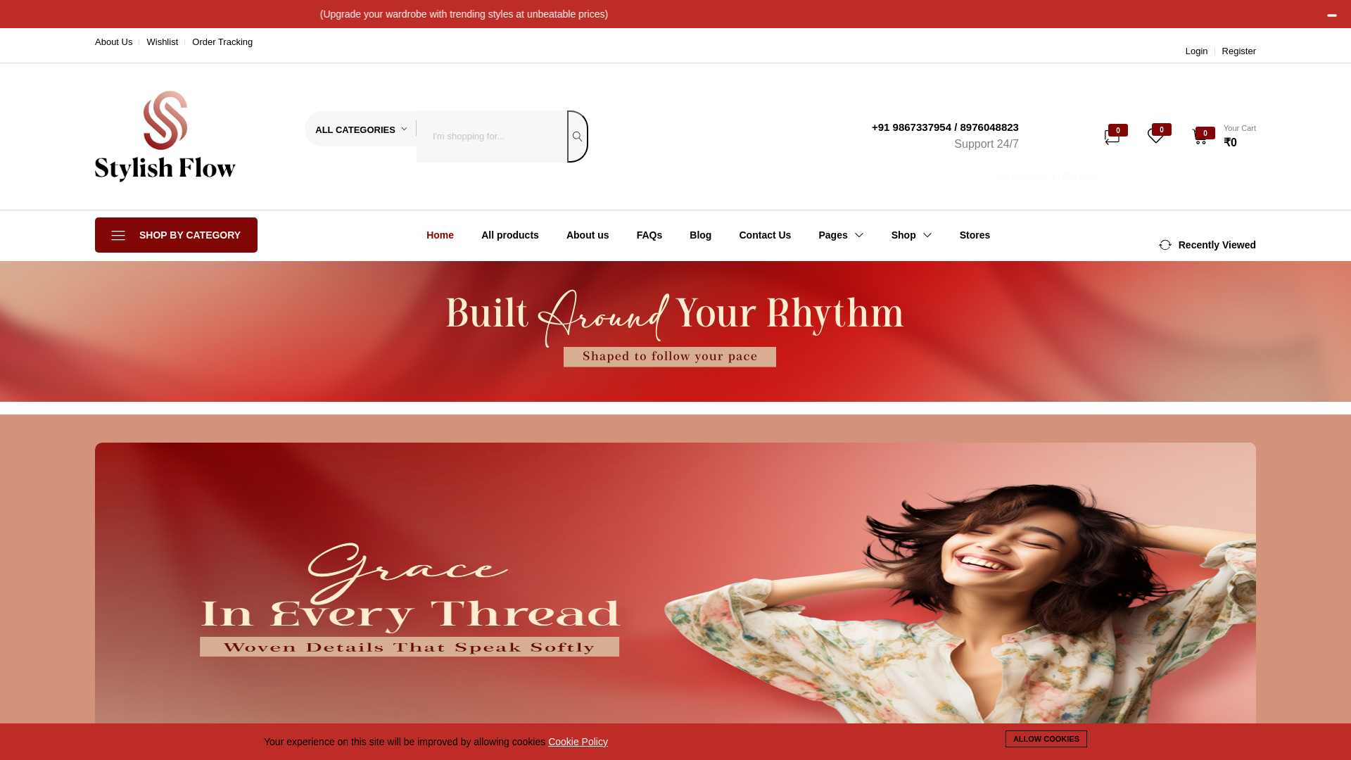 website screenshot of https://stylishflow.in