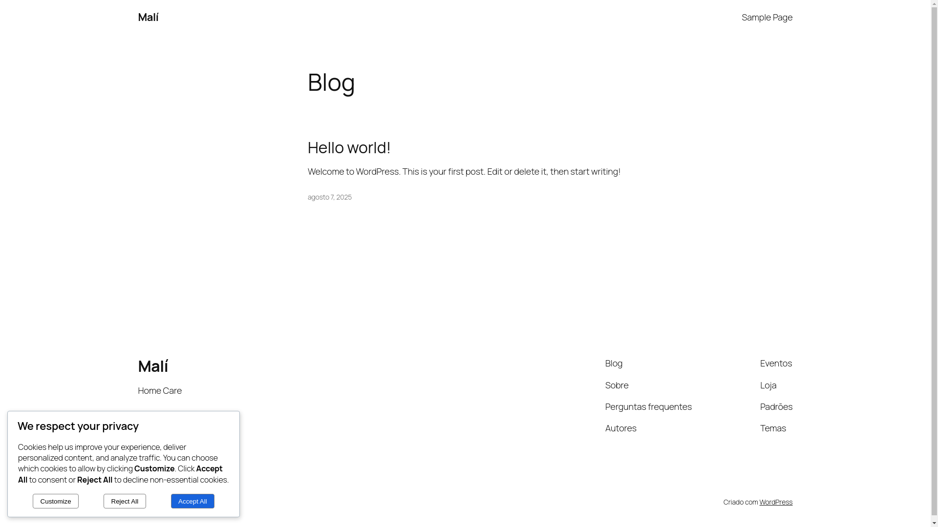 website screenshot of https://malihomecare.com.br/