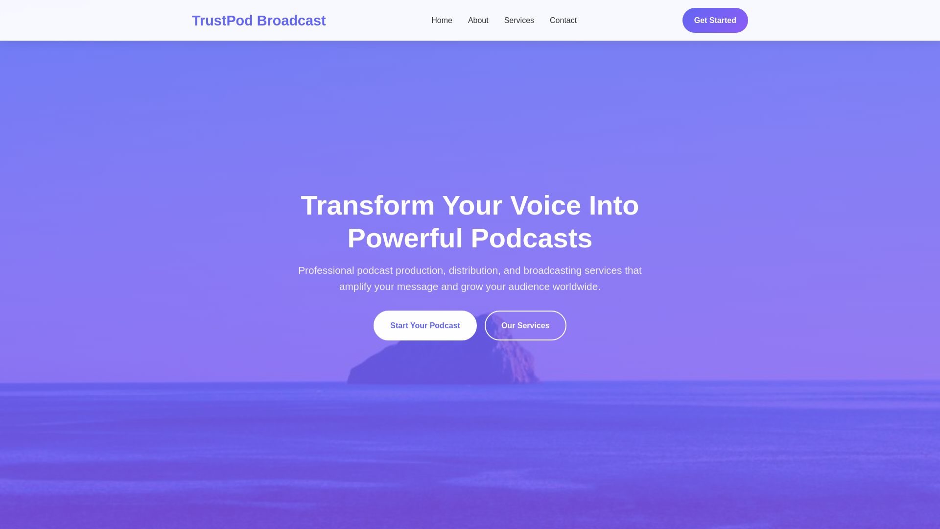 website screenshot of https://trustpodbroadcast.xyz/