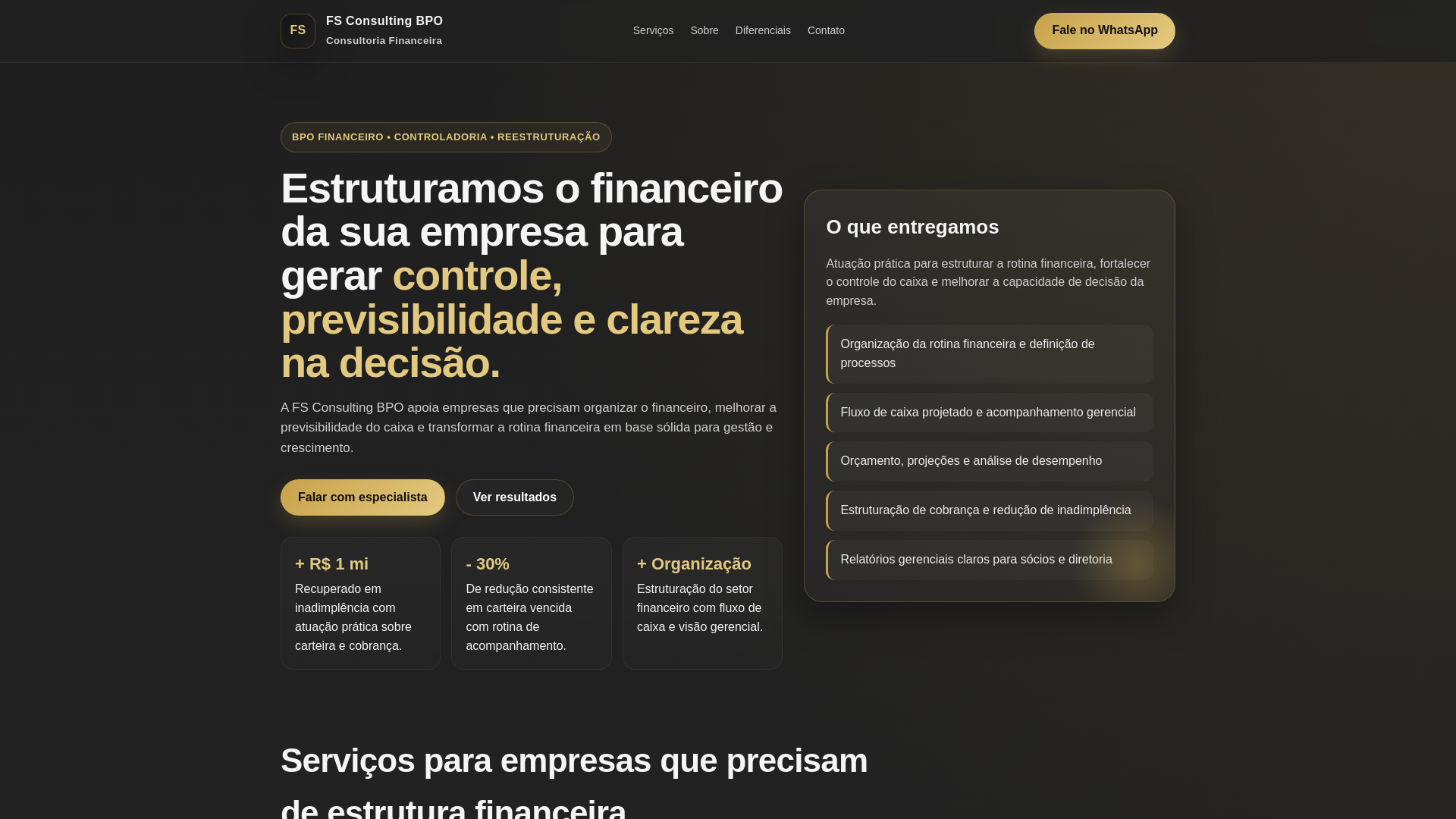 website screenshot of https://fsconsultingbpo.com.br/