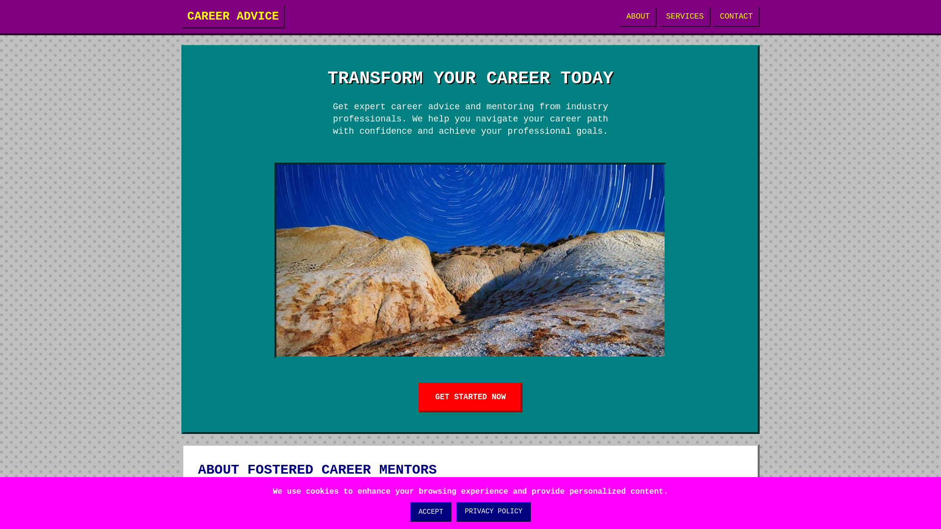 website screenshot of https://fosteredcareermentors.xyz
