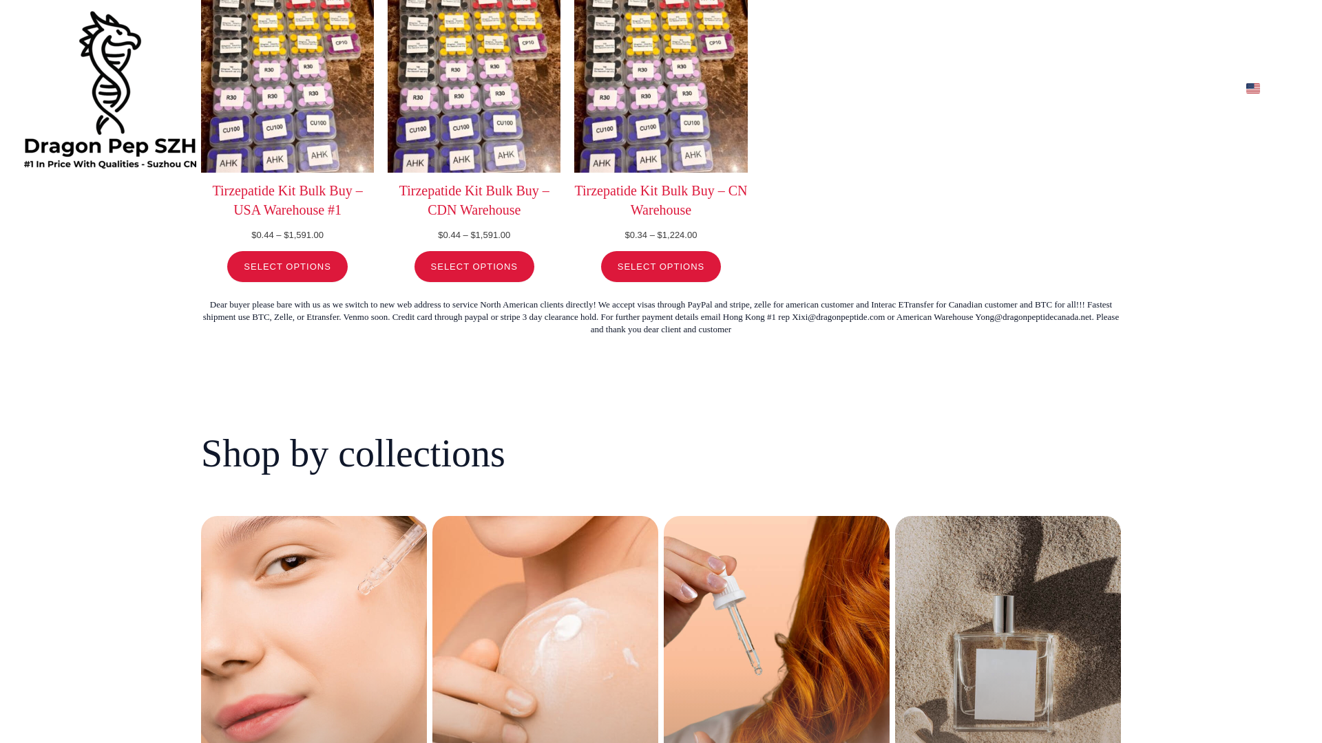 website screenshot of https://dragonpeptidecanada.net