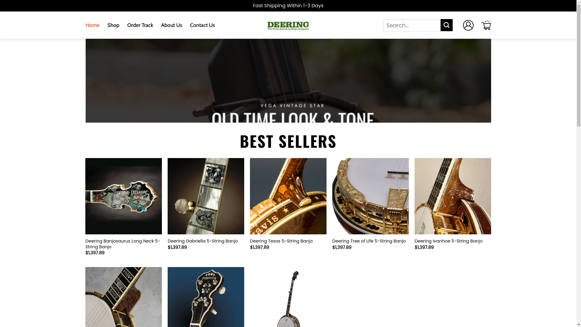 website screenshot of https://bestdeeringbanjos.shop/
