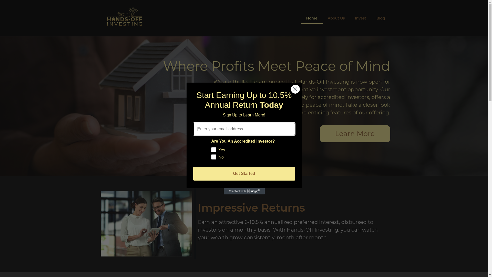 website screenshot of https://easyhands-offinvesting.com/