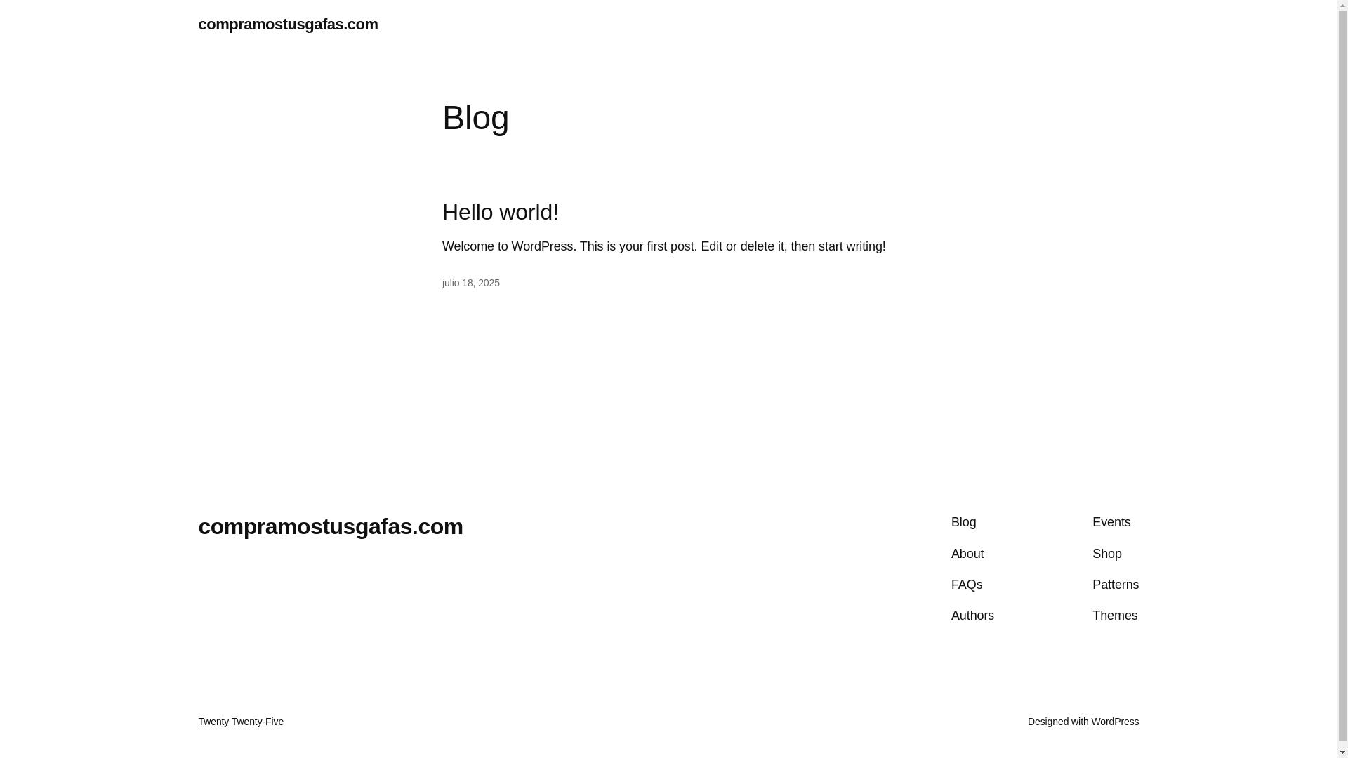 website screenshot of https://compramostusgafas.com/