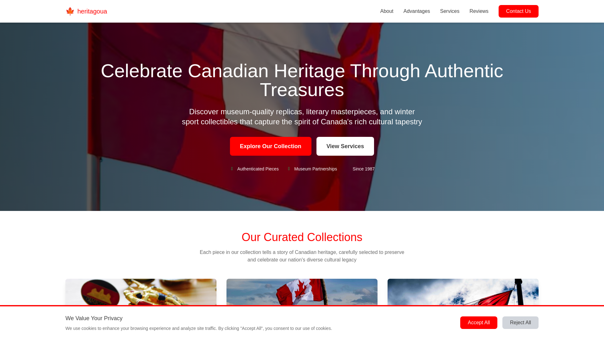 website screenshot of https://heritagoua.sbs/