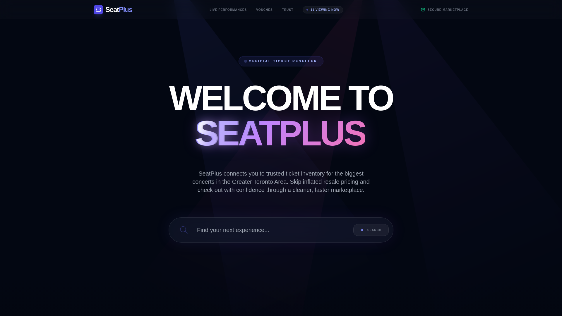 website screenshot of https://seatplus.store/