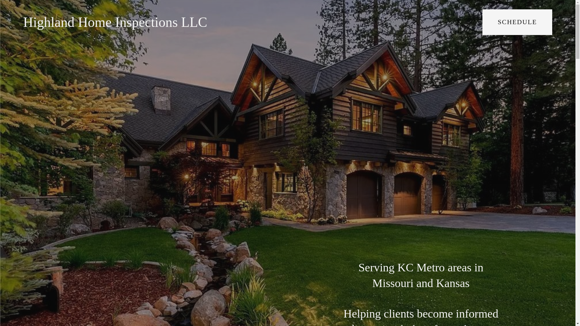 website screenshot of https://highlandhomesinpectionsmo.com/