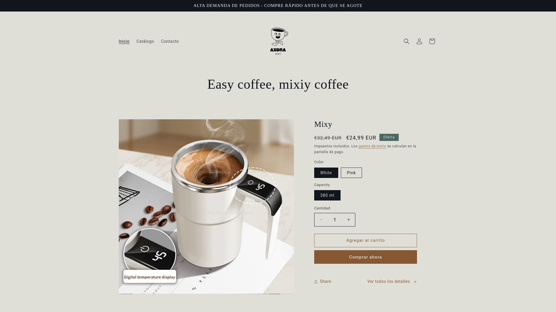 website screenshot of https://modernaxora.com/