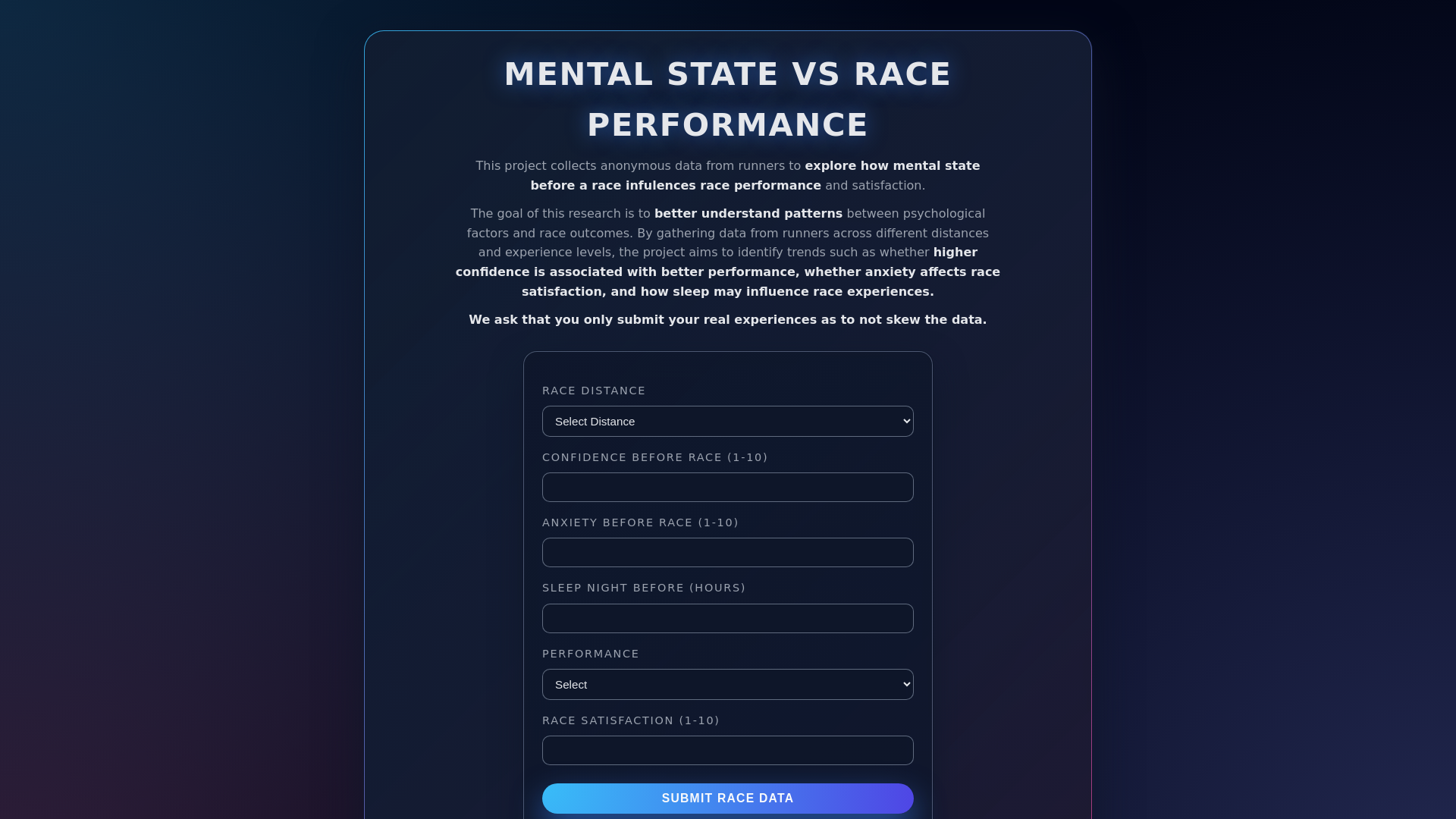 website screenshot of https://raceperformancestudy.org/