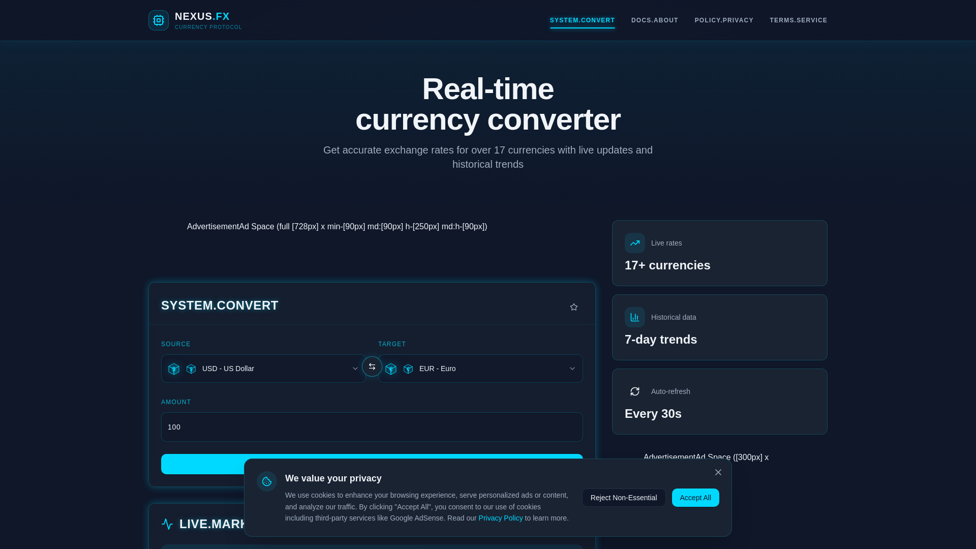 website screenshot of https://currencyconvertor.net/