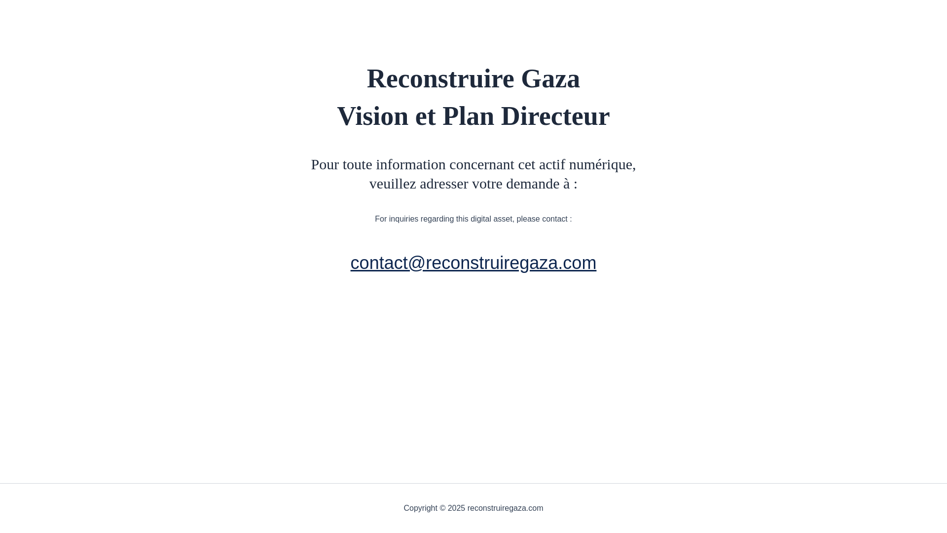 website screenshot of https://reconstructiongaza.fr/