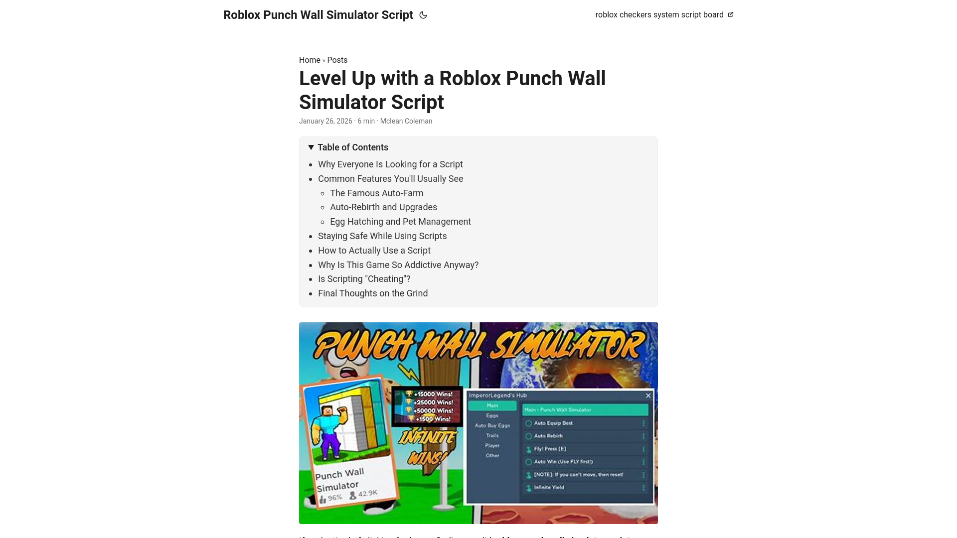 website screenshot of https://roblox-punch-wall-simulator-script.pages.dev/