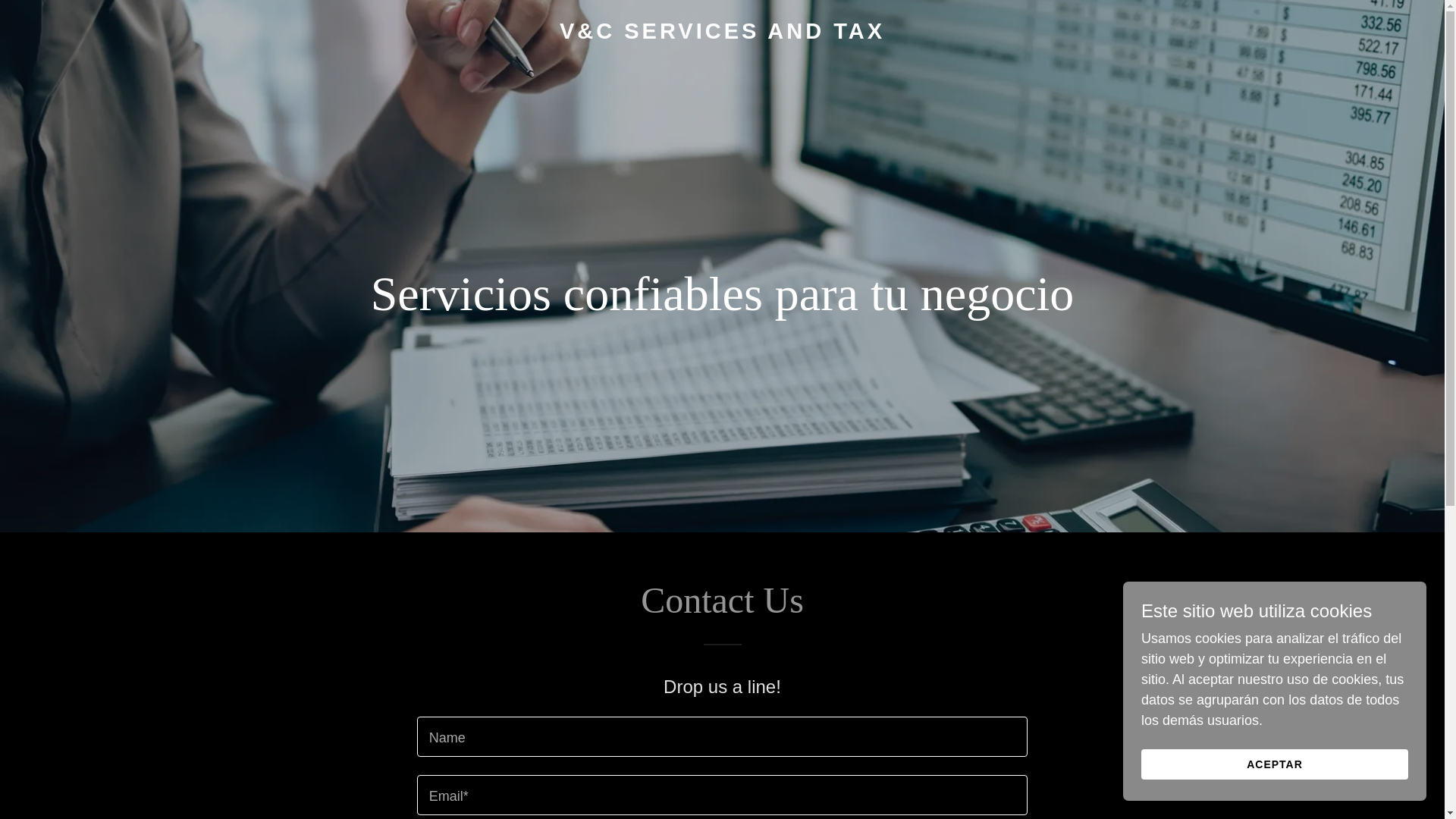 website screenshot of https://vandcservicesandtax.us/
