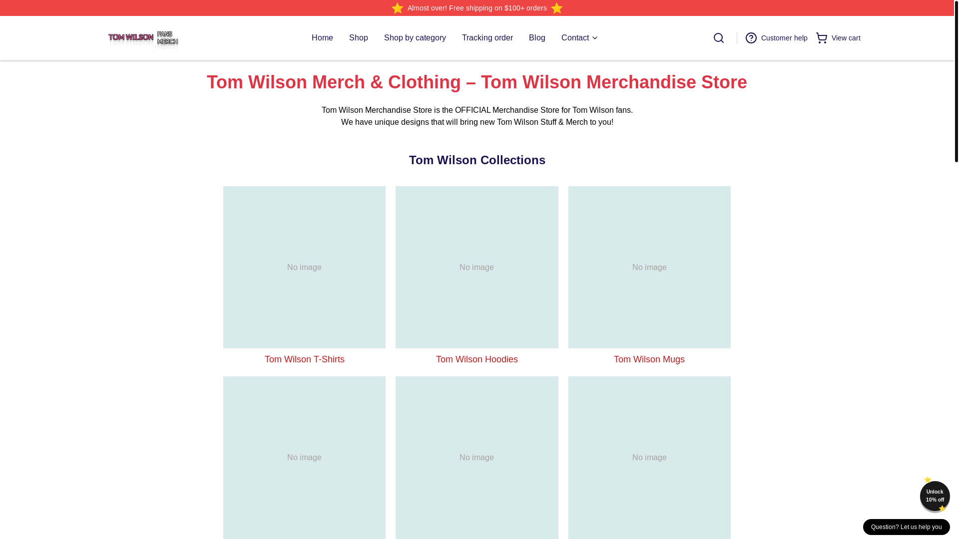 website screenshot of https://tomwilson.shop/