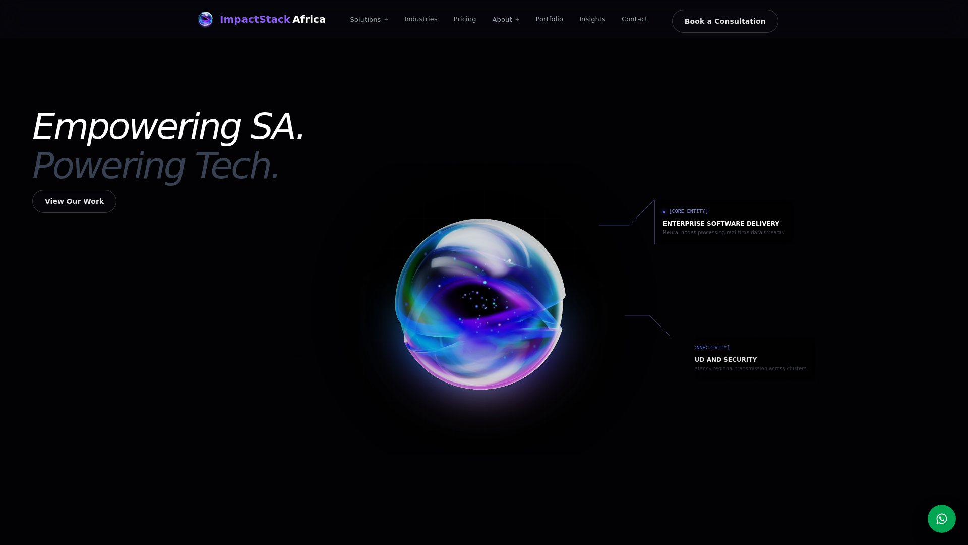 website screenshot of https://impactstack.africa