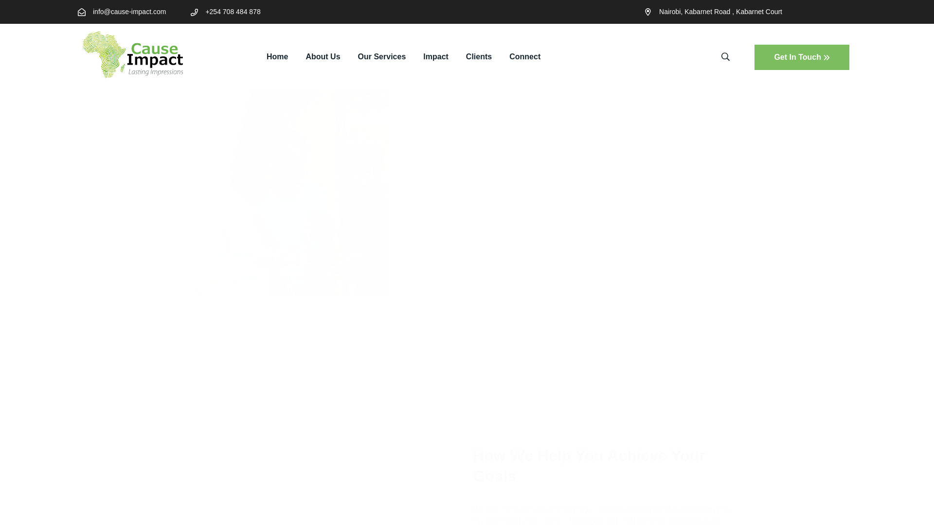website screenshot of https://cause-impact.com