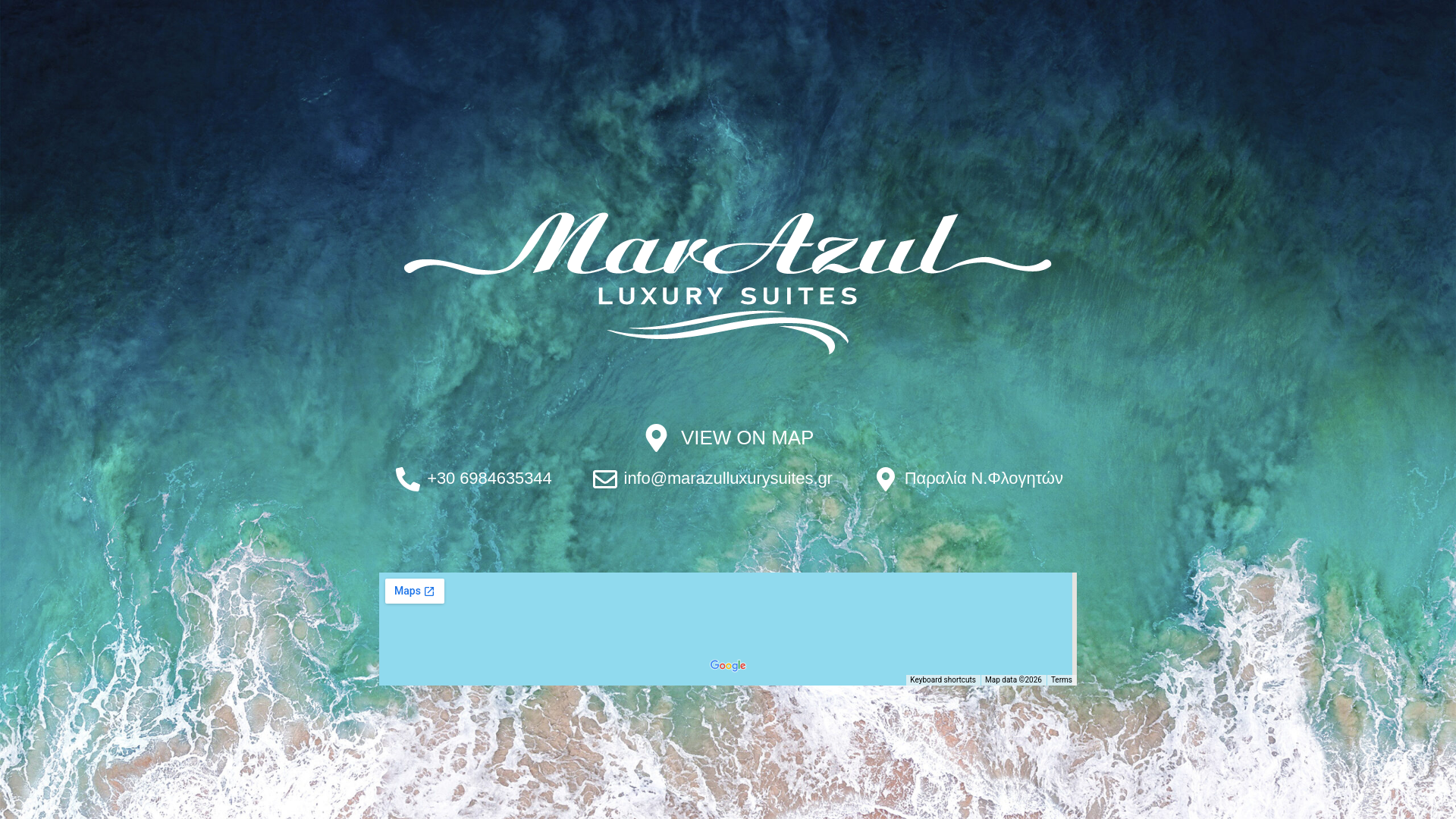 website screenshot of https://marazulluxurysuites.gr