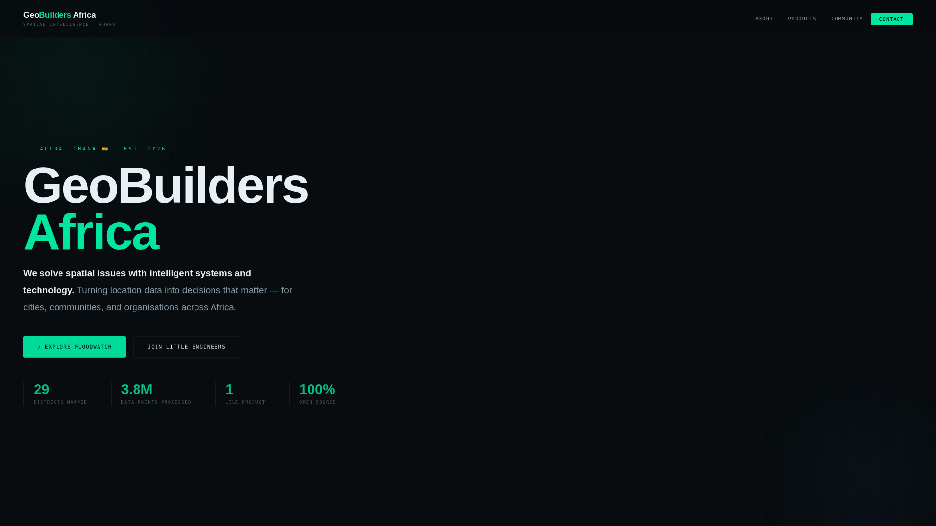 website screenshot of https://geobuildersafrica.com/