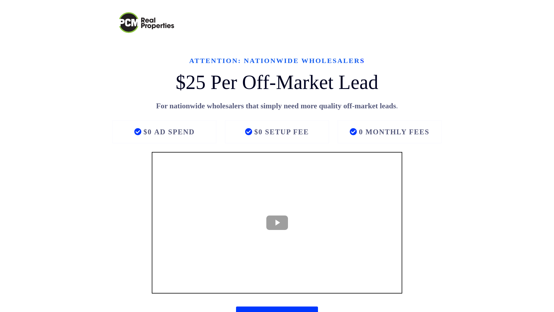 website screenshot of https://pcmrealproperties.com