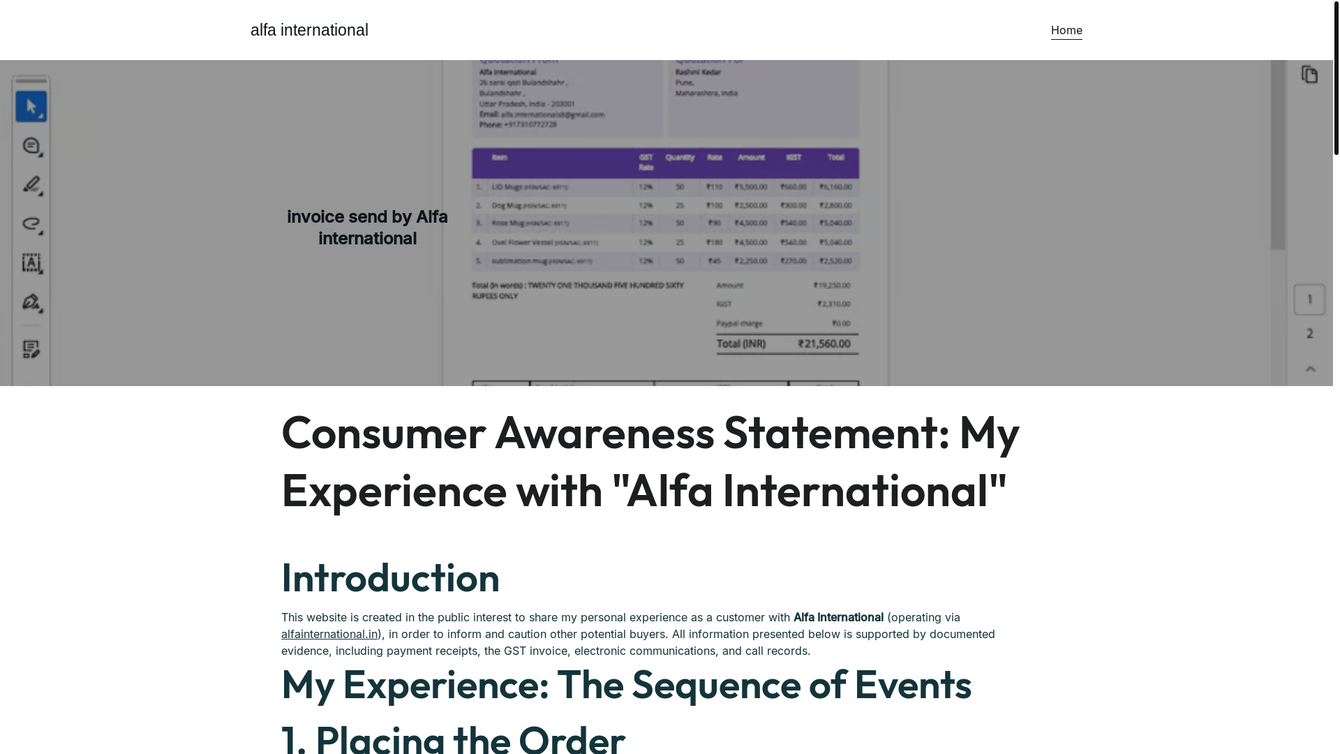 website screenshot of https://alfainternationalwarnings.shop/