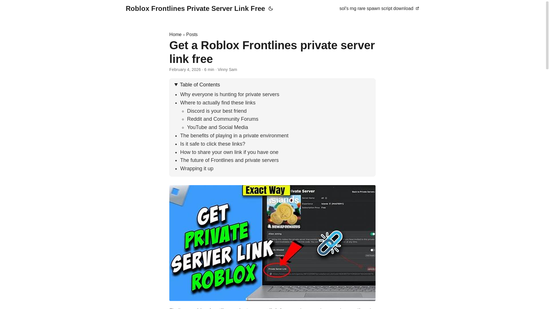 website screenshot of https://roblox-frontlines-private-server-link-free.pages.dev/