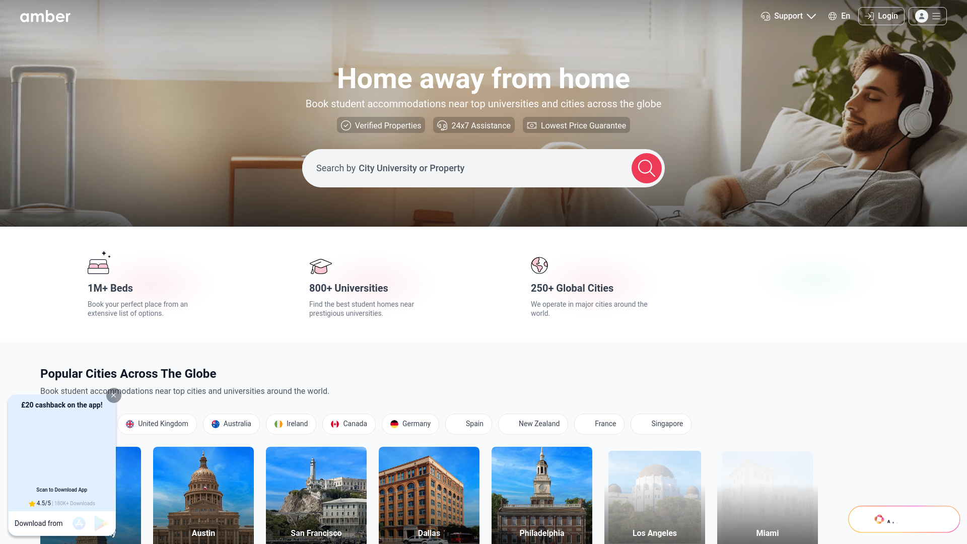 website screenshot of https://amberstudent.ai