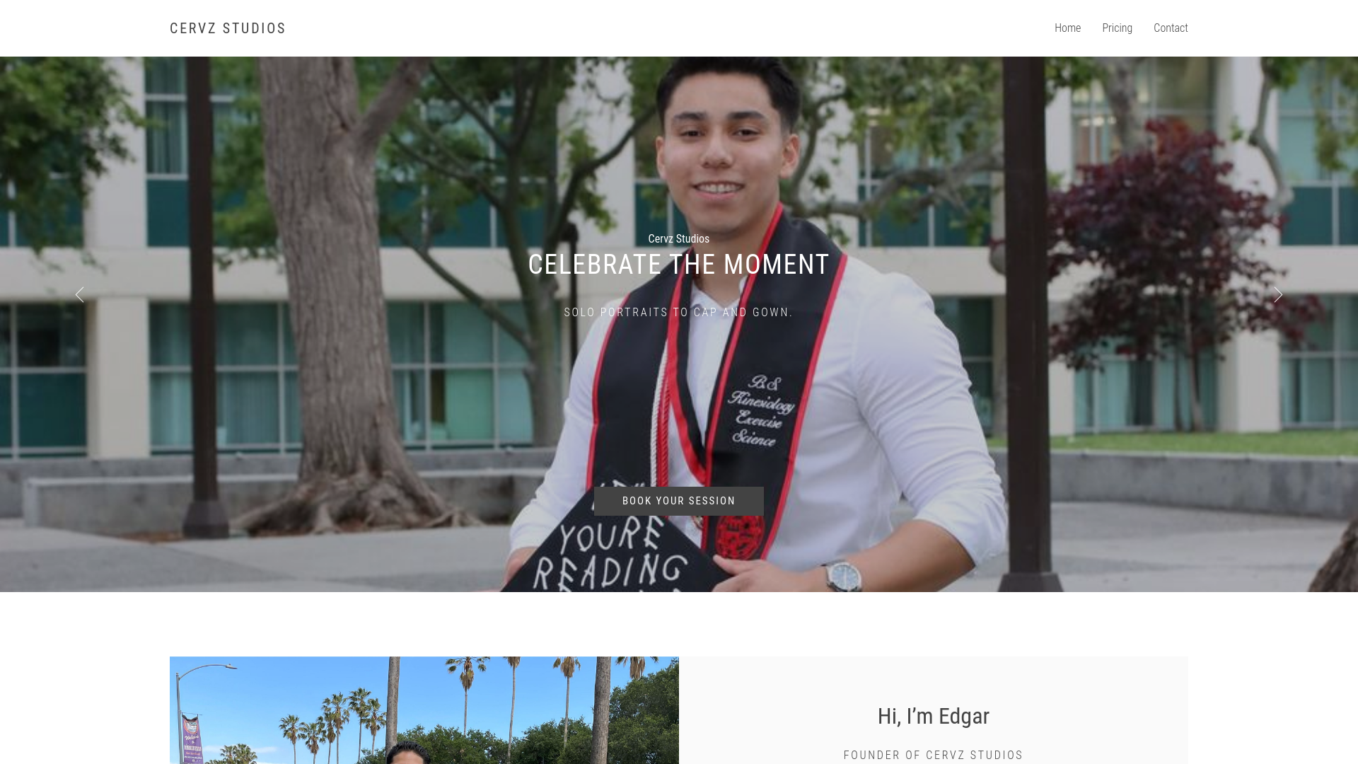 website screenshot of https://cervzstudios.com/