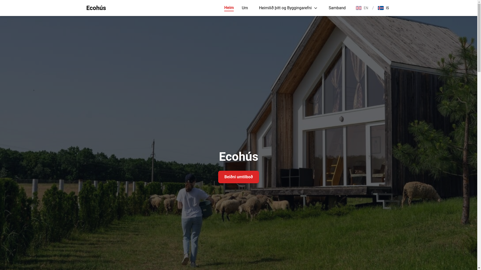 website screenshot of https://xn--ecohs-bva.is/