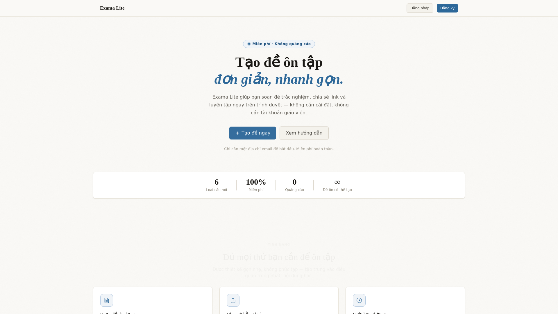 website screenshot of https://examalite.pages.dev/