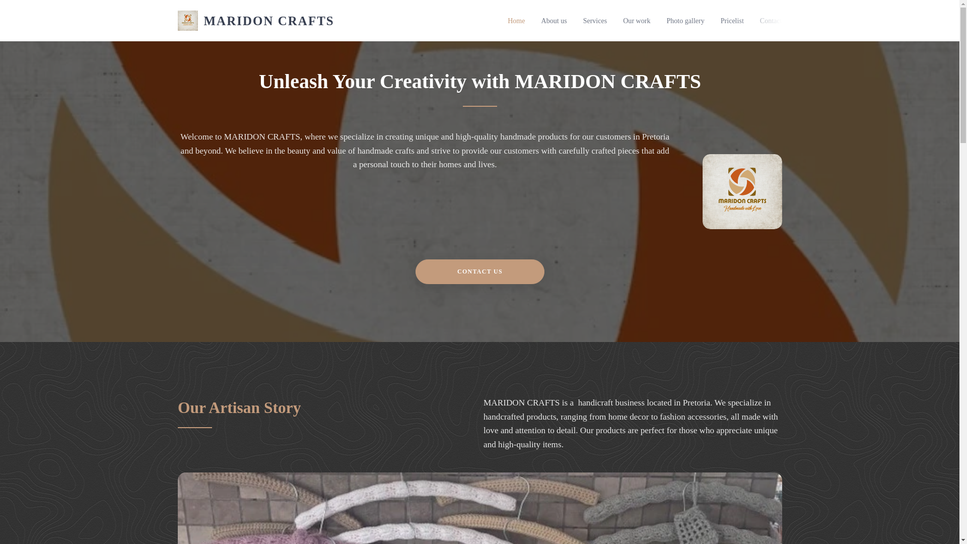 website screenshot of https://maridoncrafts.com/