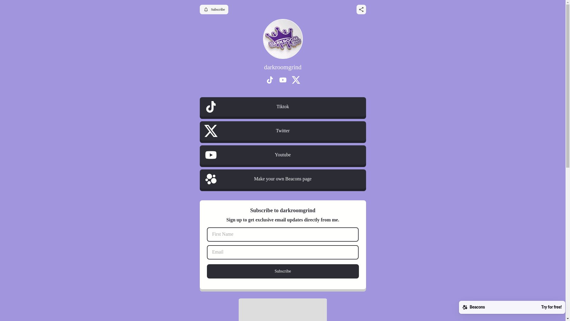 website screenshot of https://darkroomgrind.store/