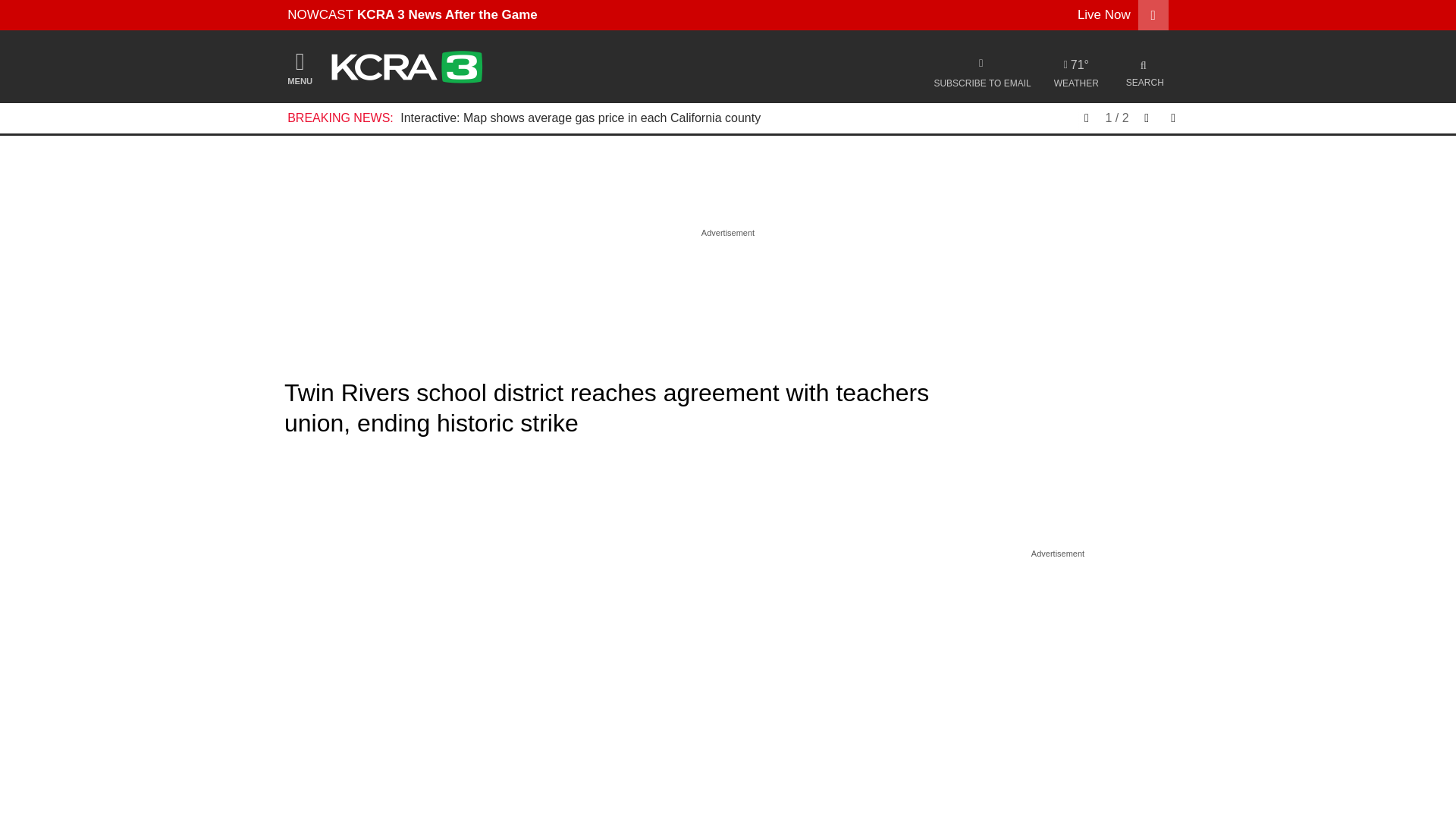 website screenshot of https://www.kcra.com/article/twin-rivers-school-district-agreement-teachers-ending-strike/70814796