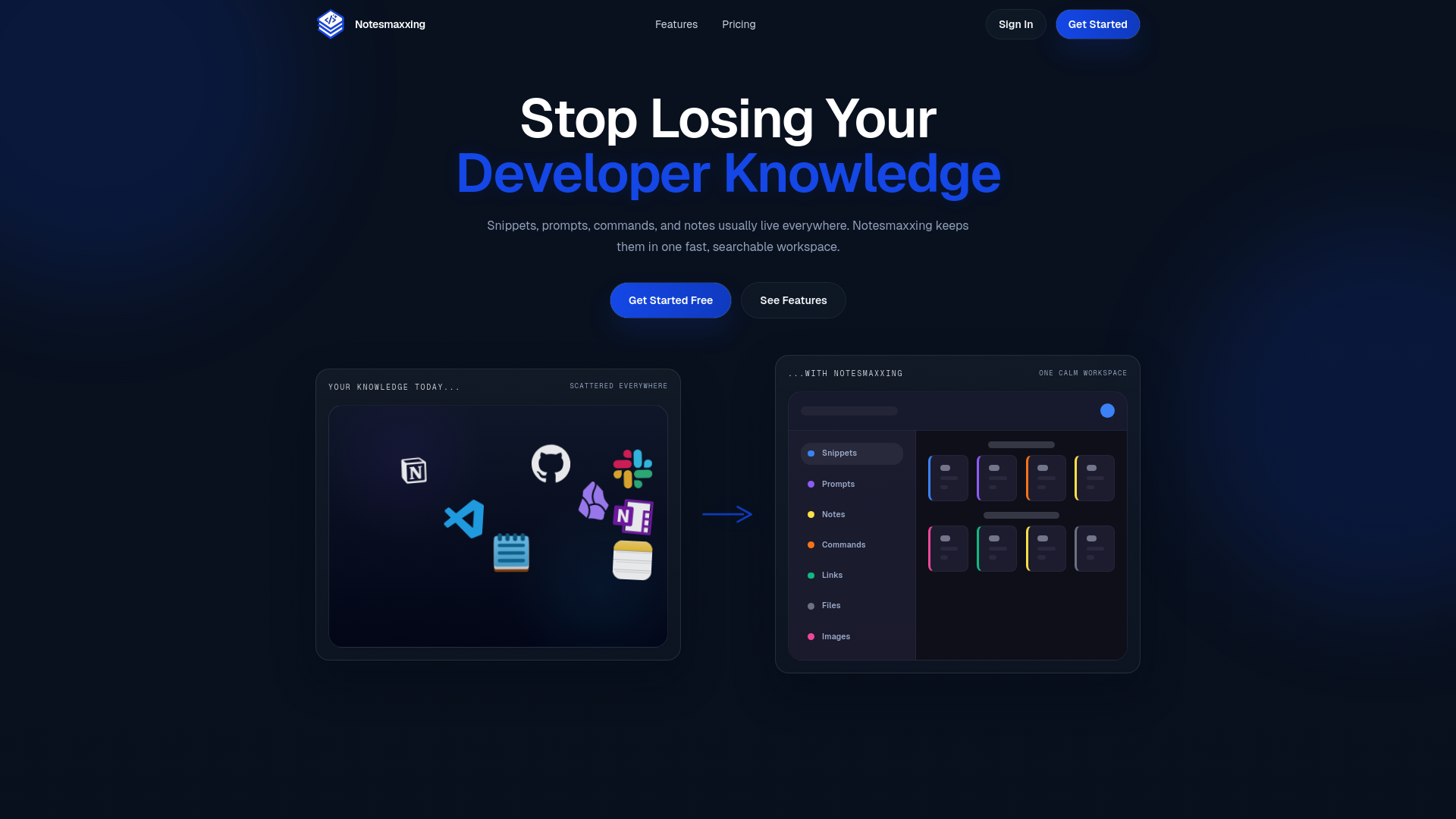website screenshot of https://notesmaxxing.com