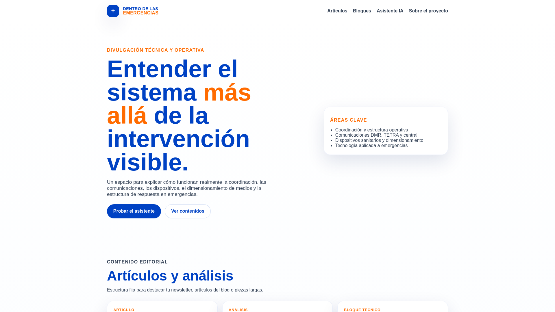 website screenshot of https://dentro-de-las-emergencias-web.pages.dev/