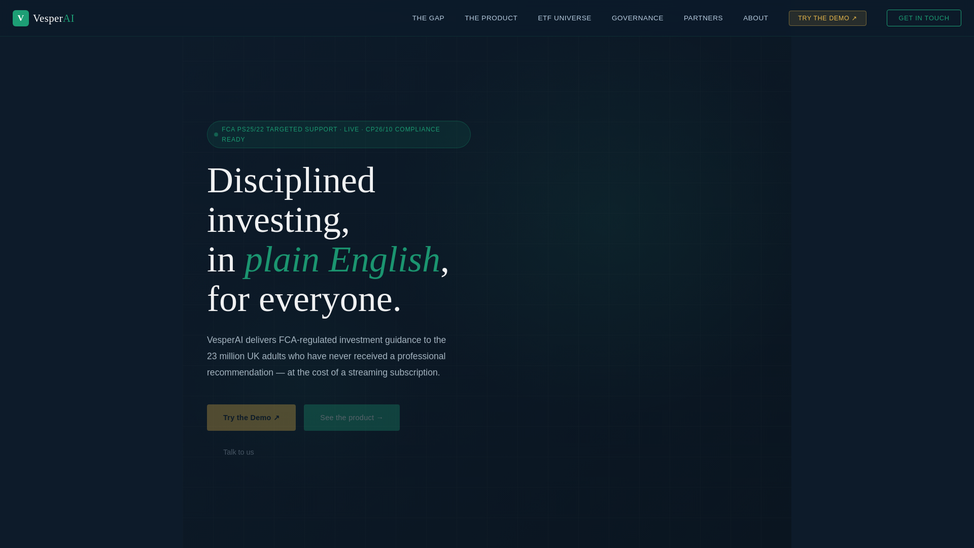 website screenshot of https://vesperai-9zc.pages.dev/