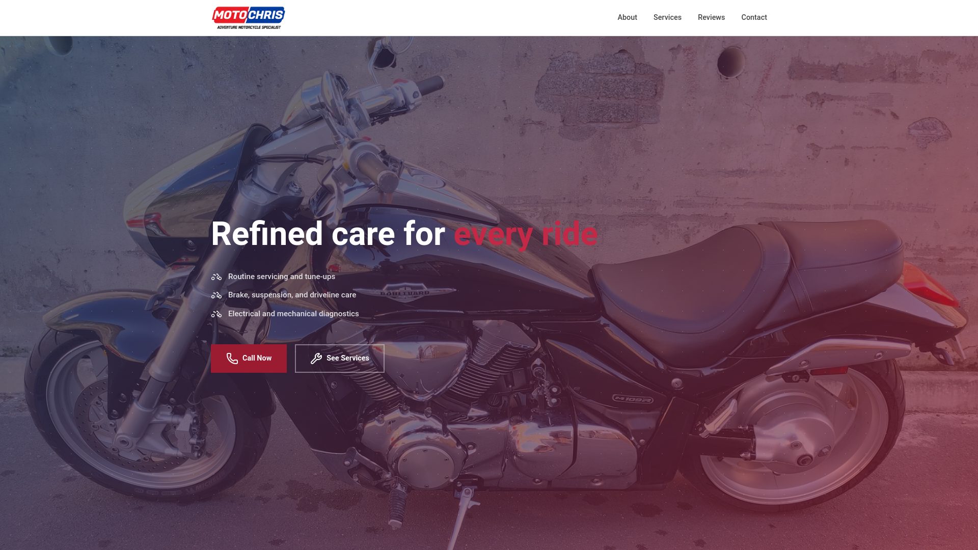 website screenshot of https://motochris.pages.dev/