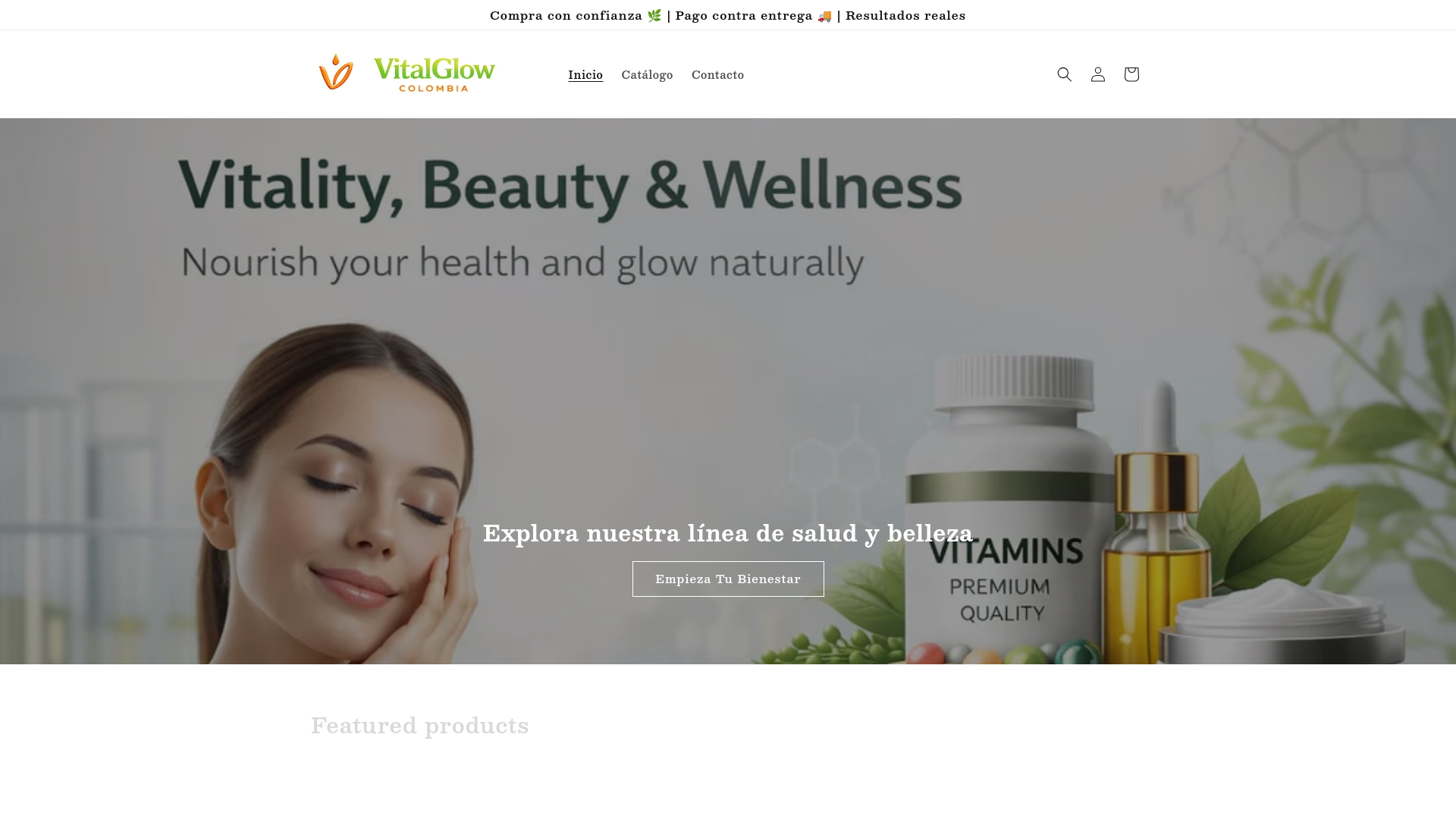 website screenshot of https://vitalglowcolombia.com/