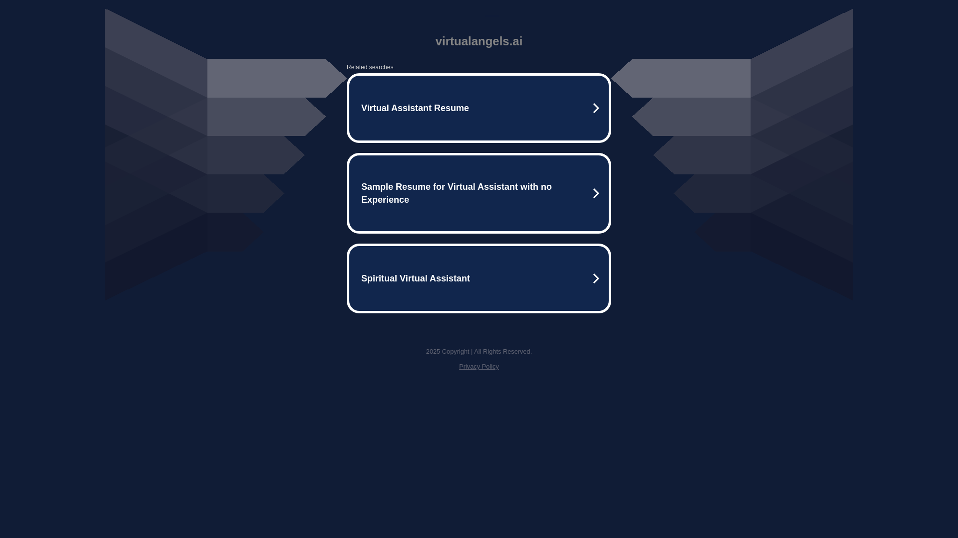 website screenshot of https://virtualangels.ai/