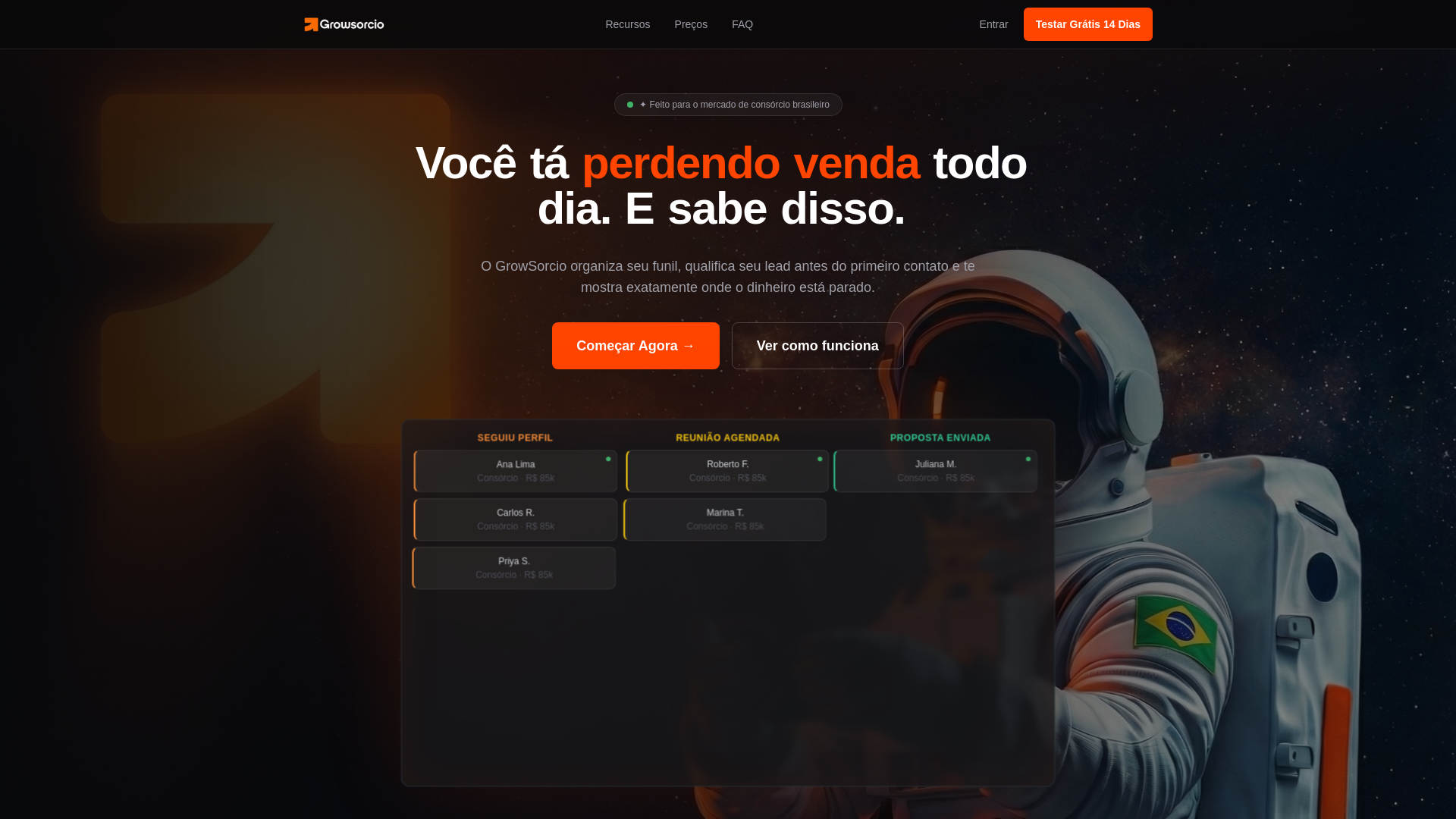 website screenshot of https://growsorcio.com.br/