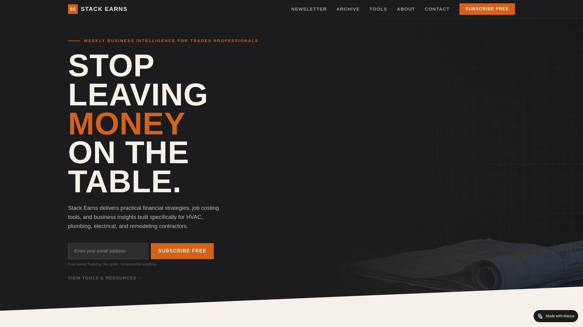 website screenshot of https://stackearns.com/