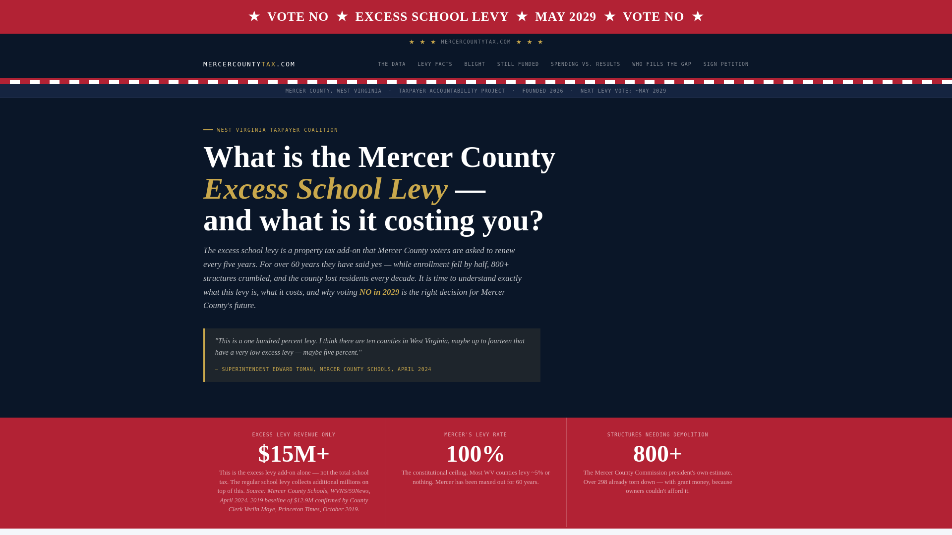 website screenshot of https://mercercountytax.com