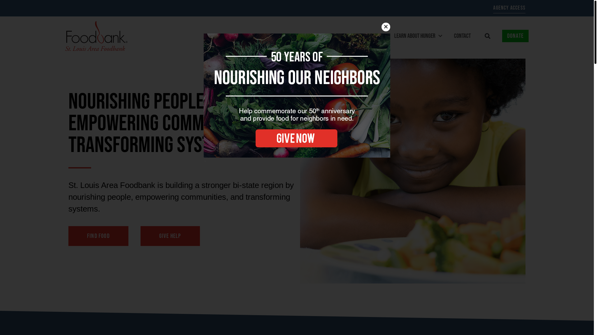 website screenshot of https://stlfoodbank.net/