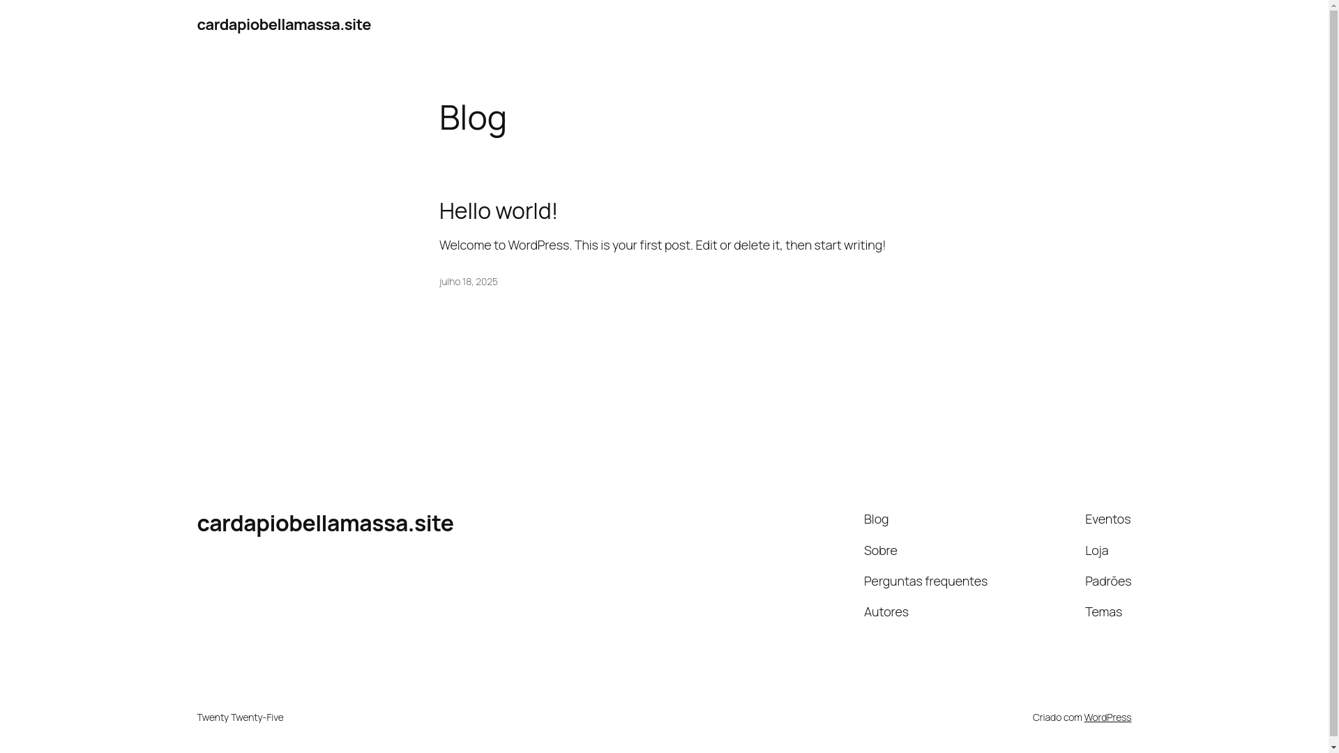 website screenshot of https://cardapiobellamassa.site/
